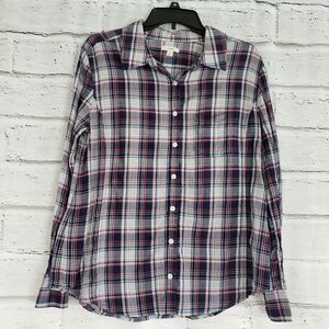 Caslon long sleeve plaid button up shirt